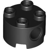 Lego kostka (kostička) válcová (kulatá) 2x2 s otvorem, černá (6195273, 6536593)